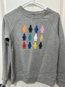 LEGO x Target Kids Crewneck Sweatshirt SZ LG Gray MINIFIGS - Picture 1 of 4