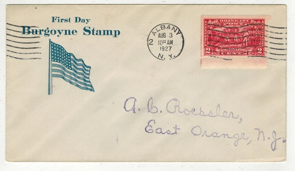 1927 FIRST DAY ISSUE 644-5 BATTLE OF SARATOGA BURGOYNE BY ROESSLER ALBANY NY - Image 1 of 1