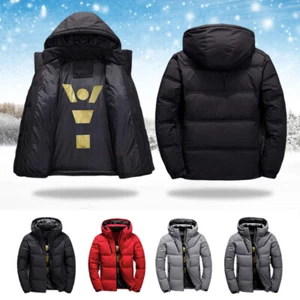 Men's Winter Ultralight Duck Down Jacket Quilted Hooded Puffer Warm Outwear Coat - Picture 1 of 14