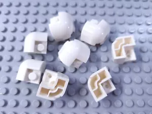 LEGO New Lot of 8 White 2x2x1 1/3 Corner Round Recessed Stud Slopes - Picture 1 of 1