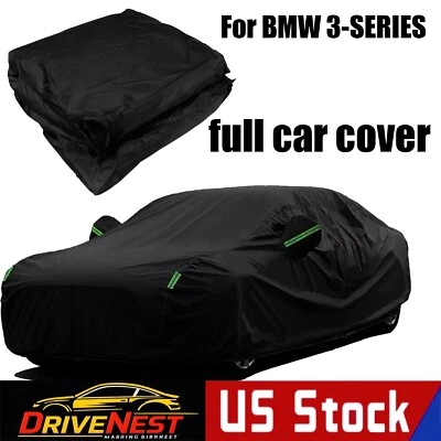 For BMW 3-SERIES Full Car Black Cover Sun UV Protection Dust Rain Resistant USA - Image 1 of 4
