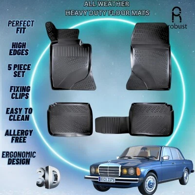 Alfombrillas personalizadas para Mercedes Clase E 1976-1986 TPE revestimientos de goma para todo tipo de clima Foto 1 de 4