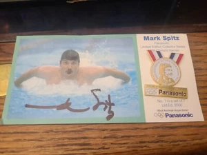 Panasonic Mark Spitz Replika Gedenk Olympia Pin Set / 7 mit Autogramm - Bild 1 von 3