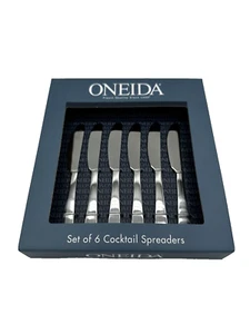 Oneida Nocha Set 6 Pezzi Spreader Cocktail Acciaio Inox Nuovi In Scatola - Foto 1 di 2