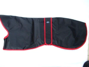 Greyhound 28"71cm Waterproof Black Nylon Outer Mac White PU Coated Backing Lined - Picture 1 of 8