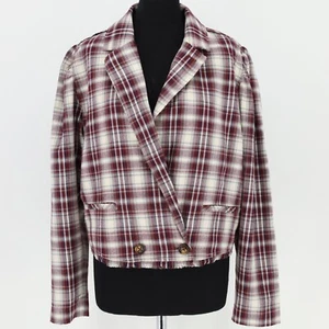 Neu ohne Etikett Free People karierte zweireihige Flanelljacke Größe Medium - Bild 1 von 12