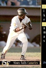 1997 Sioux Falls Canaries Grandstand #8 Mike Dumas Manteca California CA Card