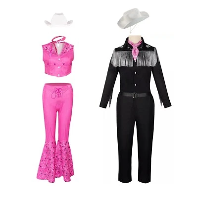 Movie Barbie Ken Cowboy Cowgirl Fancy Dress Costume Adult Mens Womens 80s Disco