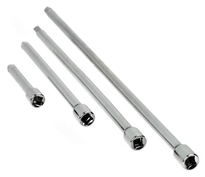 GEKO 4-tlg Stecknuss Verlängerung 1/4 Zoll Satz Steckschlüssel Ratschen Antrieb Nüsse