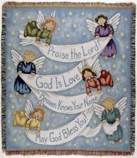 Simply Home Heaven Knows Your Name Angels Tapestry Throw Blanket 50" x 60"
