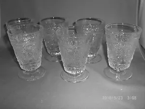 6 Duncan & Miller Glass Sandwich Juice Glasses 3 3/4" Tall - Picture 1 of 3