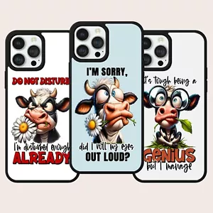 COW FUNNY RUDE QUOTE GIFT PHONE CASE BACK COVER FOR IPHONE SAMSUNG GOOLE PIXEL - Picture 1 of 8
