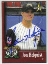 Jon Helquist auto 2002 Perfect Game USA card bb #3034 michigan battle cats