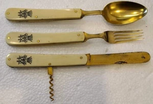SELTENES LEUCHARS PICCADILLY LONDON STERLING REISEBESTECK SET MIT EARLS CORONET - Bild 1 von 12