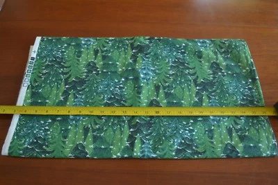 By 1/2 Yd, Green Trees White Snow on Green & Silver Sparkles Quilt Cotton, B1315 Foto 1 de 4