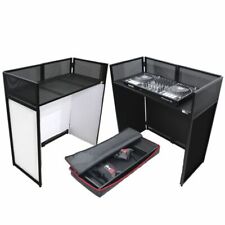 ProX XF-VISTA BL Vista DJ Facade Booth and Workstation - White/Black