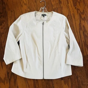 Giacca girocollo Eileen Fisher donna taglia M manica 3/4 zip intera - Foto 1 di 11