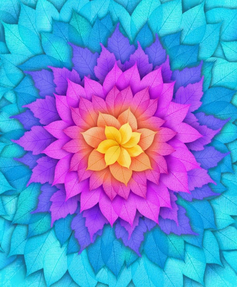 Timeless Treasures Fanciful Fronds Large Lacy Leaf Flower Cotton Quilt Panel - Image 1 of 1