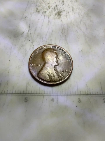 1919 Wheat Penny , No Mint Mark, L On Rim, Error Cover