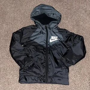 Nike Jacket Black Grey White Windbreaker Toddler Grade school  Kids Size 4 XS - Picture 1 of 6