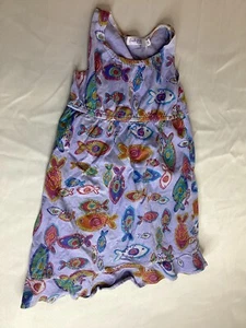 Fresh Produce Sundress 5 T Tropical Fish Tank Dress 5 Rainbow Cotton Girls - Picture 1 of 13