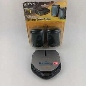 Sony Discman D-E301 Portable Compact Disc Player With SRS-P3 Mini Speaker System - Picture 1 of 16