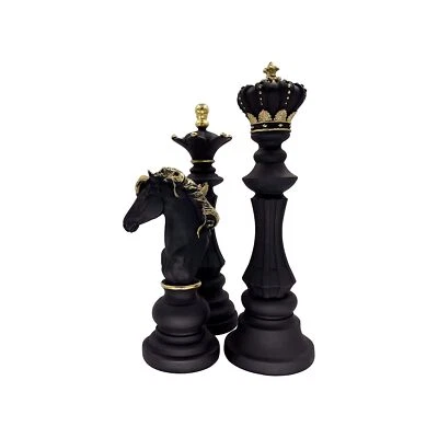 LOOYAR Paquete de Tres Ajedrez Rey Reina Caballero Estatua Escultura Adorno Coleccionable... Foto 1 de 4