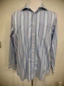 Camisa Tommy Bahama Para Hombres Manga Larga Azul Rayas Abotonada Talla Grande - Imagen 1 de 7