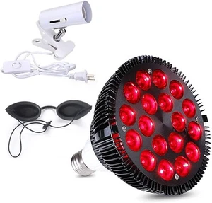 Infrared Red Light Therapy lamp 54 W 18 LED with Socket, Deep Red 660nm / 850nm - Picture 1 of 4