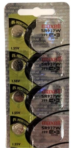 399/395 Maxell Holograma (4 Piezas) SR927W Baterías Óxido de Plata 1.55V EXP 2022 - Imagen 1 de 2