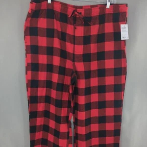 Sonoma Herren 3XLT 3XL Tall Flanell Schlaf Pyjamahose rot/schwarz kariert - Bild 1 von 6