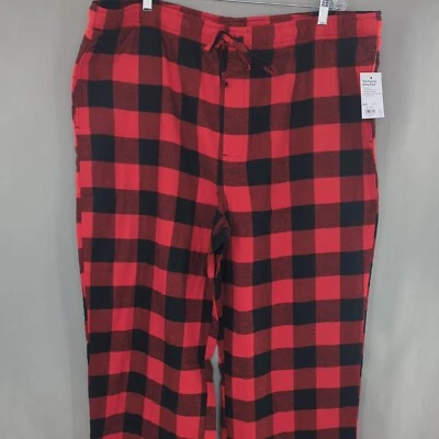Pantalones de pijama para dormir de franela altos Sonoma 3XLT 3XL rojo/negro a cuadros Foto 1 de 4