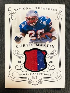 2014 National Treasures Curtis Martin Game Used Worn Jersey Patch Black /5 Rare - Picture 1 of 2
