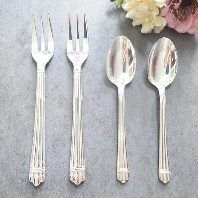 Cuchara de café Christofle Aria 4 piezas cubiertos cubiertos tenedor pastel excelente Foto 1 de 4