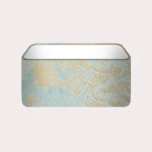 Pantalla rectangular redondeada de terciopelo jaspeado lámina dorada azul huevo de pato - Imagen 1 de 5