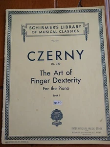 Czerny Op. 740 The Art of Finger Dexterity Bk 1 Schirmer's Library Vol. 155 1959 - Picture 1 of 3