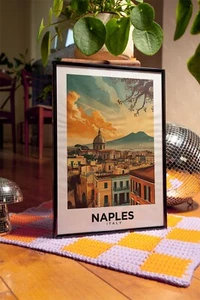 Naples Italy Vintage Style Travel Poster - Home Decor, Wall Art - Picture 1 of 15