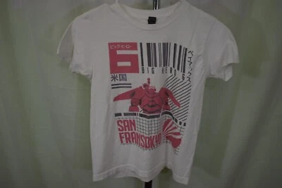 Boys Big Hero 6 Movie Promo Shirt Size Medium Baymax Disney White Tultex - Image 1 of 4