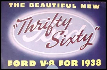 Ford V-8 Sixty 1938 folleto a color original 38 Foto 1 de 1