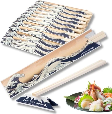 40 pares de palillos desechables con reposapapeles de origami diseñado por Hokusai en Japón, I Foto 1 de 4