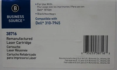 BUSINESS SOURCE Premium Toner Cartridge DELL 310-7945 Black Lot of 2 1815dn - Image 1 of 2