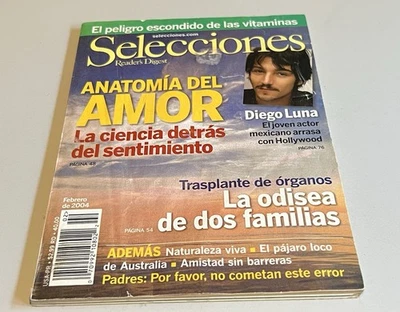 Vintage Selecciones Feb 2004 - Young Diego Luna Cover - Pre-Fame Hollywood Era! - Image 1 of 2