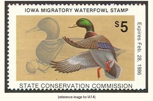 HALFPRICEDUCK Iowa Duck Stamp 1985 $5.00 - Image 1 of 1