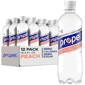 (Paquete de 12) Electrolitos y Vitaminas de Melocotón Propel Agua Deportiva, Sin Azúcar, 16.9 Fl Oz - Imagen 1 de 6