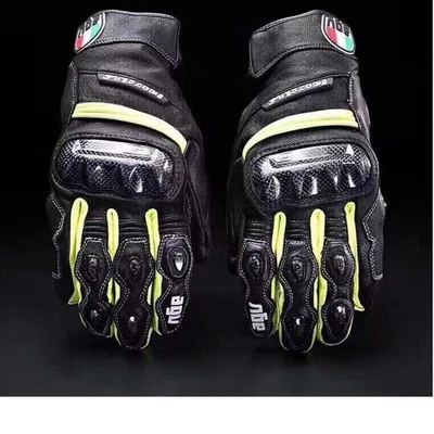 FOR AGV Gloves Carbon Fiber Touch Screen Motorbike Cycling Full Finger Gloves - Image 1 of 4