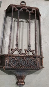 VINTAGE 60s COPPERCRAFT Guild Hammered Copper Plastic Wall Art Pocket Sconce 20" - Picture 1 of 5