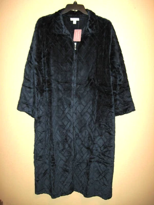 Miss Elaine Essentials Zip Front Long French  FLeece Robe ~Plus Size 3X ~ NWT - Image 1 of 4