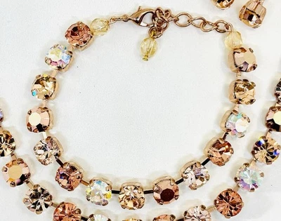 Brazalete de cadena copa de melocotón y albaricoque claro chapado en oro rosa de 8 mm Foto 1 de 4