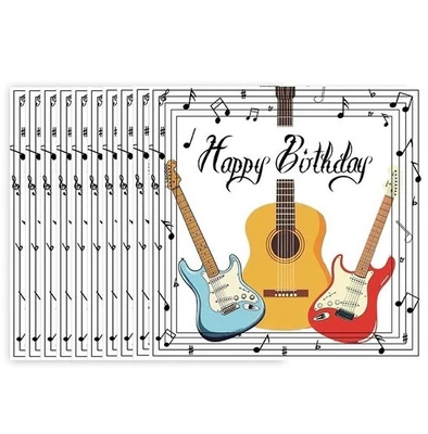 Guitar Napkin Birthday Party Tissue Rock Band Music Decoration Tableware 10pcs - Image 1 of 4