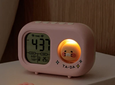 Kakao Friends Mini Mood Light Electronic Clock Choonsik Pink or Yellow - Image 1 of 2